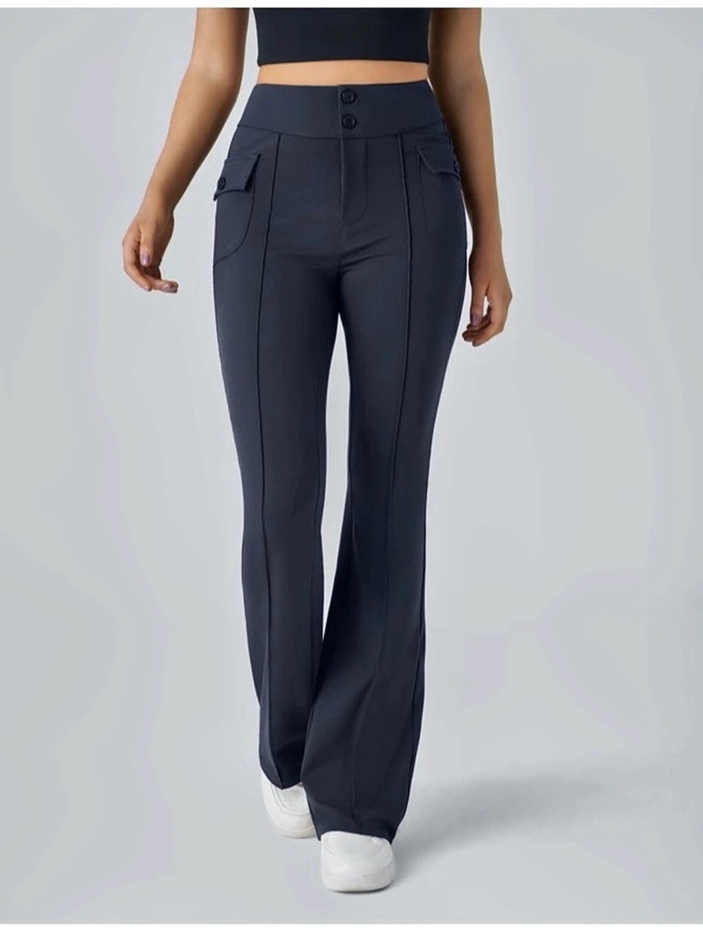 Halara High Waisted Side Flap Pocket Flare Casual Cargo Pants Size M